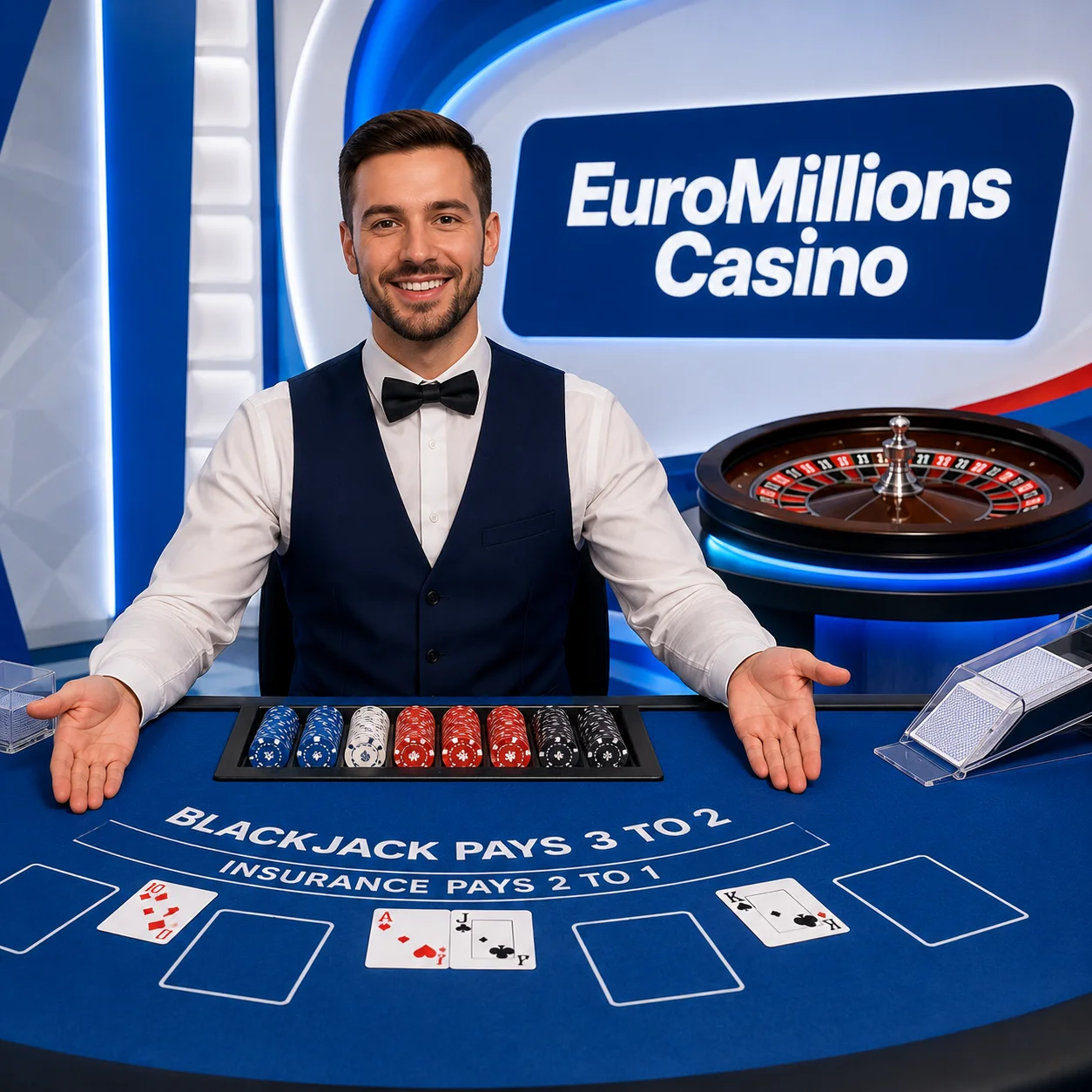 Live dealer tables at EuroMillions Casino